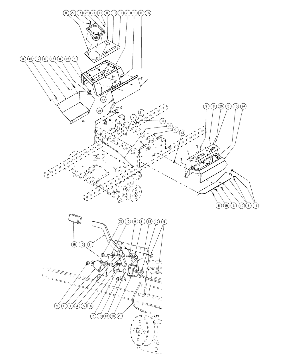 Brake Assembly Diagram and Parts List for M72-KW (53AI8CT8050-37HP-OHV)(2009 & Before) Cub Cadet Lawn Tractor